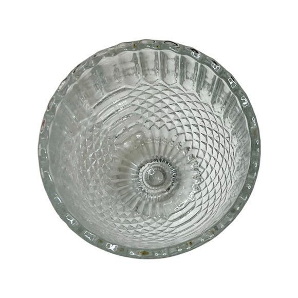 Vintage Clear Glass Diamond Point and Ribbed Goblet - Picture 2 of 3